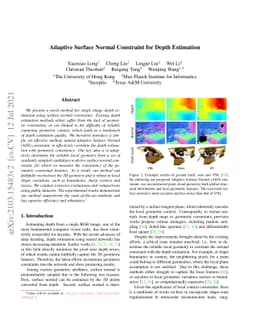 Adaptive Surface Normal Constraint for Depth Estimation