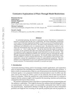 Contrastive Explanations of Plans Through Model Restrictions