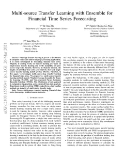 Multi-source Transfer Learning with Ensemble for Financial Time Series
  Forecasting