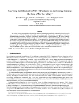 Analyzing the Effects of COVID-19 Pandemic on the Energy Demand: the
  Case of Northern Italy