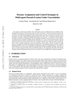 Pursuer Assignment and Control Strategies in Multi-agent Pursuit-Evasion
  Under Uncertainties