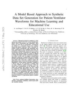 A Model-Based Approach to Synthetic Data Set Generation for
  Patient-Ventilator Waveforms for Machine Learning and Educational Use