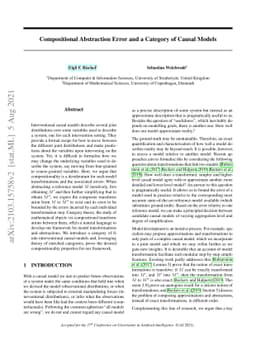 Compositional Abstraction Error and a Category of Causal Models