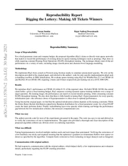 [Reproducibility Report] Rigging the Lottery: Making All Tickets Winners