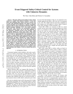 Event-Triggered Safety-Critical Control for Systems with Unknown
  Dynamics