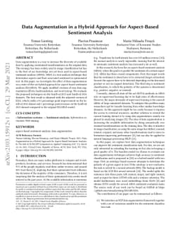 Data Augmentation in a Hybrid Approach for Aspect-Based Sentiment
  Analysis