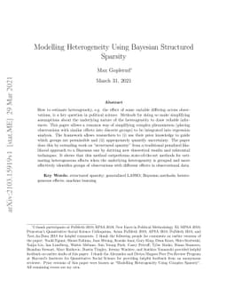 Modelling Heterogeneity Using Bayesian Structured Sparsity