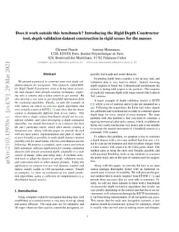 Does it work outside this benchmark? Introducing the Rigid Depth
  Constructor tool, depth validation dataset construction in rigid scenes for
  the masses