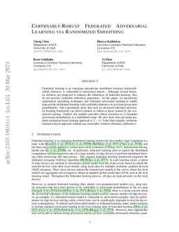 Certifiably-Robust Federated Adversarial Learning via Randomized
  Smoothing