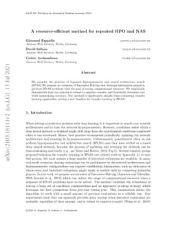 A resource-efficient method for repeated HPO and NAS problems