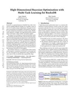 High-Dimensional Bayesian Optimization with Multi-Task Learning for
  RocksDB
