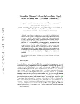 Grounding Dialogue Systems via Knowledge Graph Aware Decoding with
  Pre-trained Transformers