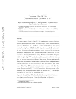 Exploring Edge TPU for Network Intrusion Detection in IoT