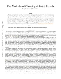Fast model-based clustering of partial records