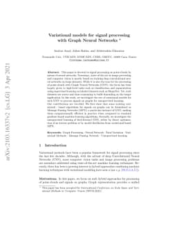 Variational models for signal processing with Graph Neural Networks