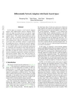 Differentiable Network Adaption with Elastic Search Space