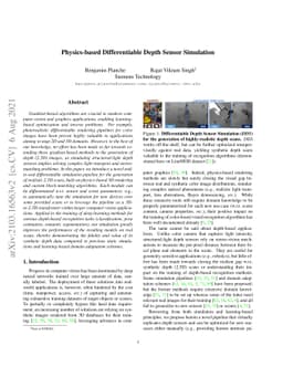 Physics-based Differentiable Depth Sensor Simulation