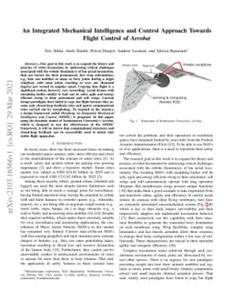 An Integrated Mechanical Intelligence and Control Approach Towards
  Flight Control of Aerobat