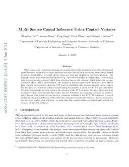 Multi-Source Causal Inference Using Control Variates