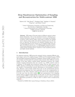 Deep Simultaneous Optimisation of Sampling and Reconstruction for
  Multi-contrast MRI