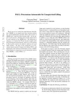 PAUL: Procrustean Autoencoder for Unsupervised Lifting