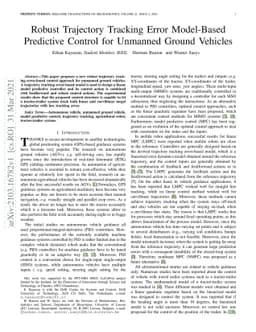 Robust Trajectory Tracking Error Model-Based Predictive Control for
  Unmanned Ground Vehicles