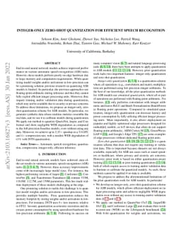 Integer-only Zero-shot Quantization for Efficient Speech Recognition