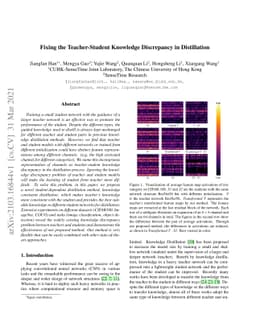 Fixing the Teacher-Student Knowledge Discrepancy in Distillation