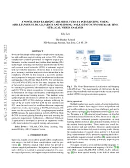 A Novel Deep ML Architecture by Integrating Visual Simultaneous
  Localization and Mapping (vSLAM) into Mask R-CNN for Real-time Surgical Video
  Analysis