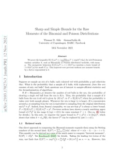 Sharp and Simple Bounds for the raw Moments of the Binomial and Poisson
  Distributions