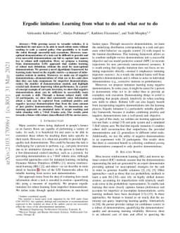 Ergodic imitation: Learning from what to do and what not to do