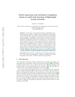 Facial expression and attributes recognition based on multi-task
  learning of lightweight neural networks