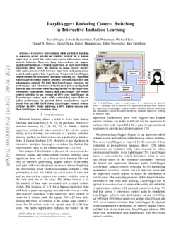 LazyDAgger: Reducing Context Switching in Interactive Imitation Learning