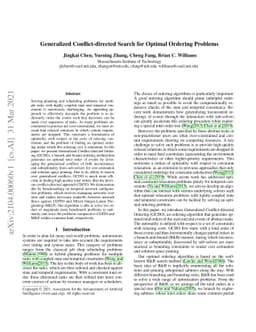Generalized Conflict-directed Search for Optimal Ordering Problems