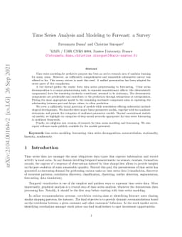 Time Series Analysis and Modeling to Forecast: a Survey
