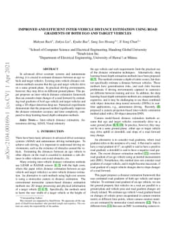 Improved and efficient inter-vehicle distance estimation using road
  gradients of both ego and target vehicles