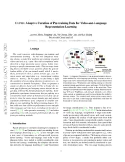 CUPID: Adaptive Curation of Pre-training Data for Video-and-Language
  Representation Learning