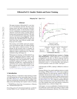 EfficientNetV2: Smaller Models and Faster Training