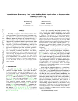 MeanShift++: Extremely Fast Mode-Seeking With Applications to
  Segmentation and Object Tracking