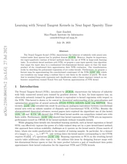 Learning with Neural Tangent Kernels in Near Input Sparsity Time