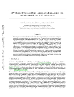 DIVERSE: Bayesian Data IntegratiVE learning for precise drug ResponSE
  prediction