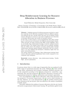 Deep Reinforcement Learning for Resource Allocation in Business
  Processes
