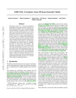 NeRF-VAE: A Geometry Aware 3D Scene Generative Model