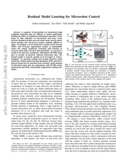 Residual Model Learning for Microrobot Control