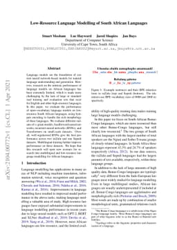 Low-Resource Language Modelling of South African Languages