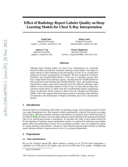 Effect of Radiology Report Labeler Quality on Deep Learning Models for
  Chest X-Ray Interpretation