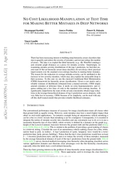 No Cost Likelihood Manipulation at Test Time for Making Better Mistakes
  in Deep Networks
