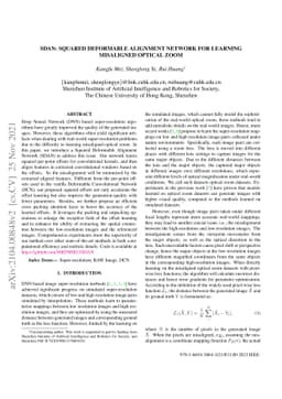 SDAN: Squared Deformable Alignment Network for Learning Misaligned
  Optical Zoom