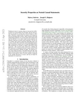 Security Properties as Nested Causal Statements