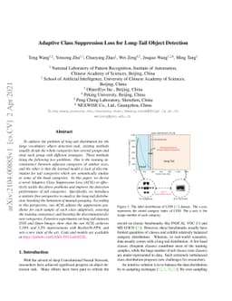 Adaptive Class Suppression Loss for Long-Tail Object Detection